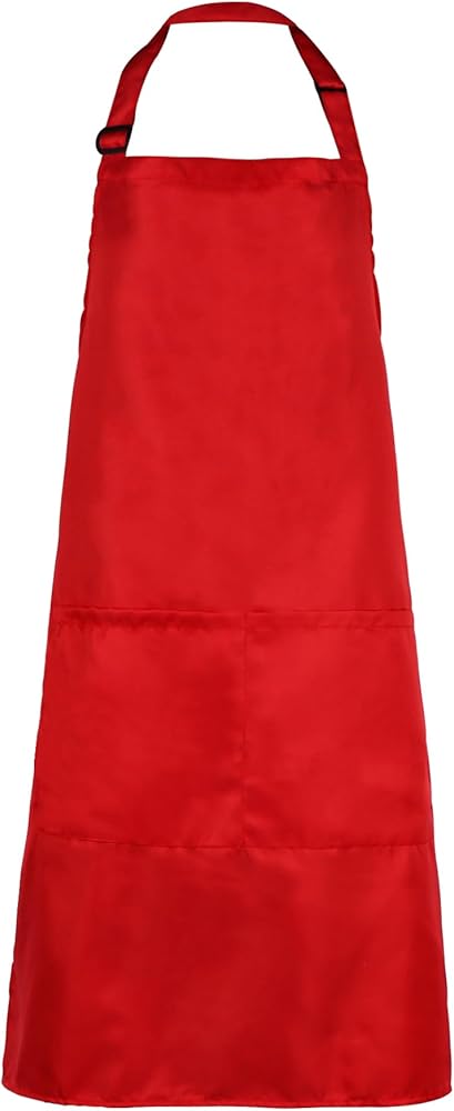 Bib Aprons- Mixed Color Apron with Pockets, for Kitchen Cooking Restaurant BBQ Painting Crafting