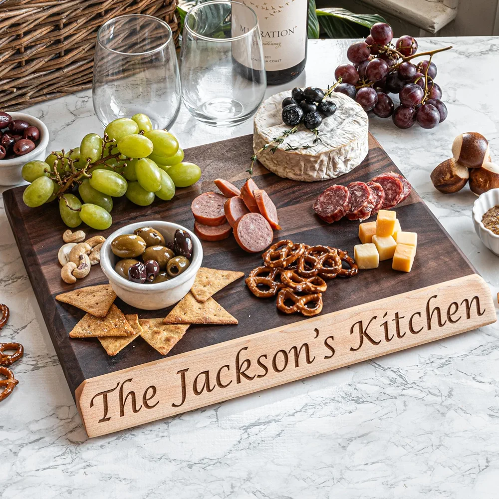 100% USA Made Personalized Cutting Board - Custom Cutting Boards Wooden Engraved Cutting Board Personalized - Thick Hardwood Personalized Cutting Board Wood Engraved