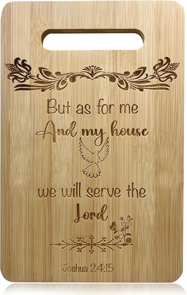 Bamboo Cutting Board with Engraved Bible Verse, 11.8 x 7.7 inches
