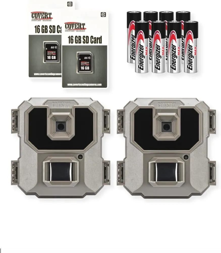 COVERT SCOUTING CAMERAS MP9 2-Pack Camera Bundle w/Batteries & SD Cards