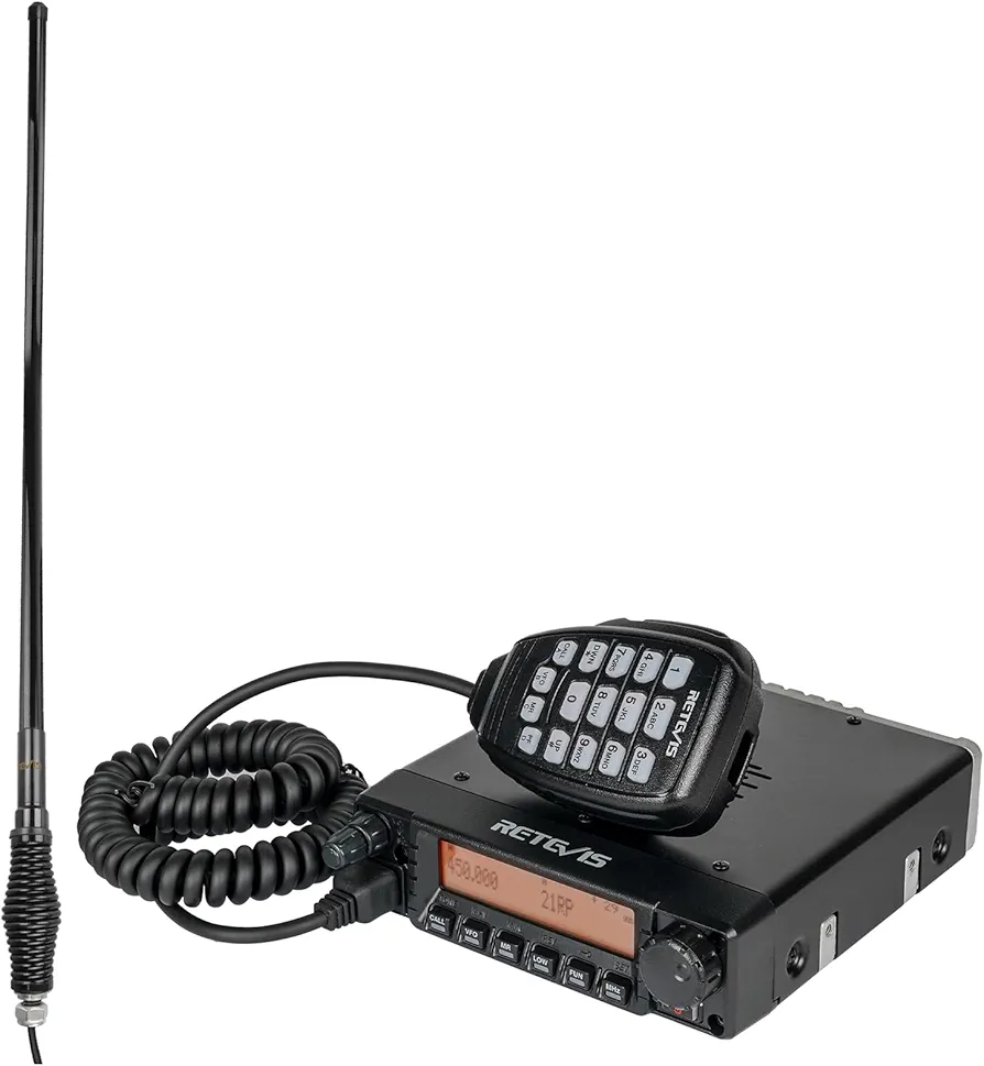 Retevis GMRS Radio Communication Solutions, RA87 40W GMRS Mobile Two Way Radio, Long Range Transceiver for Off-Road(1 Pack) with MR300 GMRS Mobile Radio Antenna(1 Pack)