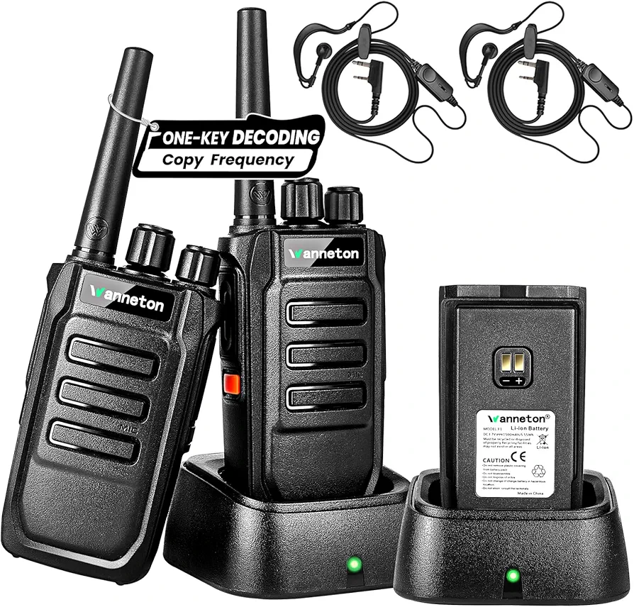 F1 GMRS walkie talkies for Adults Long Range,One-Key decoding Copy Frequency, Compatible with Most Portable Handle Two Way radios,16 CH, 205 Privacy Codes, VOX, Scan, programmable(2 Pack)