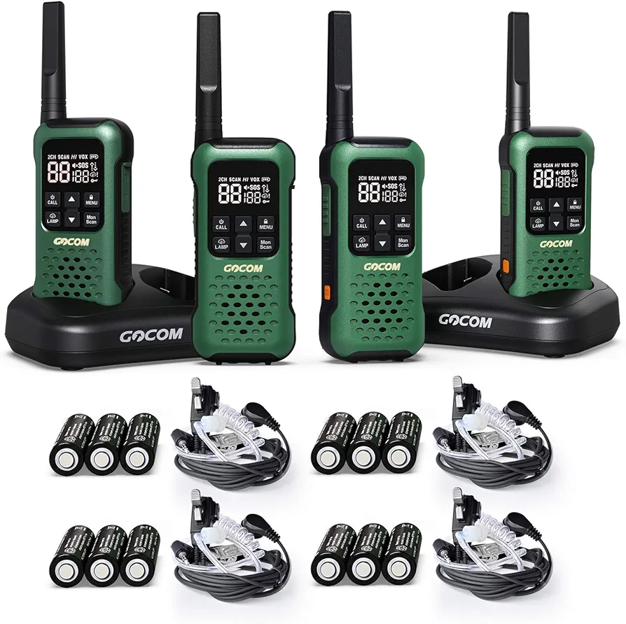 G9 Waterproof Walkie Talkie for Adult Long Range, Floating Portable Two Way Radio, NOAA Weather Alert,SOS,Flashlight, Rechargeable 2 Way Raido for Adults (4 Pack)