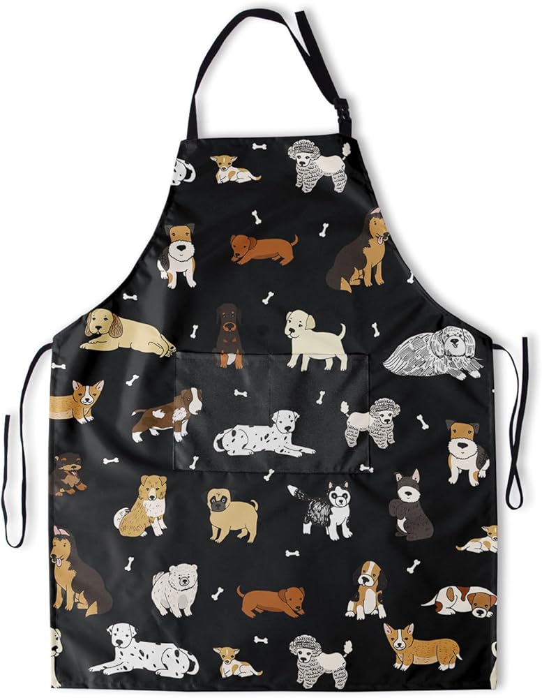 Funny Aprons with Pockets Kitchen Cooking Apron Adjustable Neck for Women Men Holiday Decorations Gift
