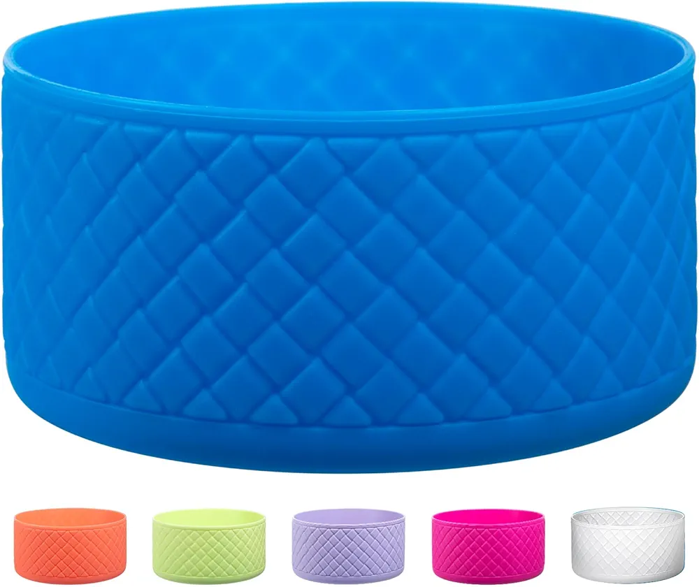 Silicone Boot for Stanley Quencher 40 oz, Bottom Boot for IceFlow Flip 20 oz 30 oz, Sleeve Cover for Hydroflask 12-24 oz Sports Bottle Accessories (Fits Stanley 20-40oz Cup/Hydro 12-24oz, Blue)