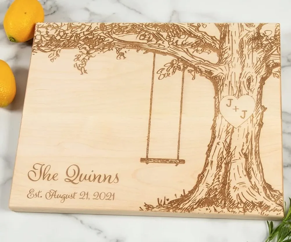 Personalized Cutting Board -Oak Tree Great 5 Year Anniversary Gift or Wedding Gift