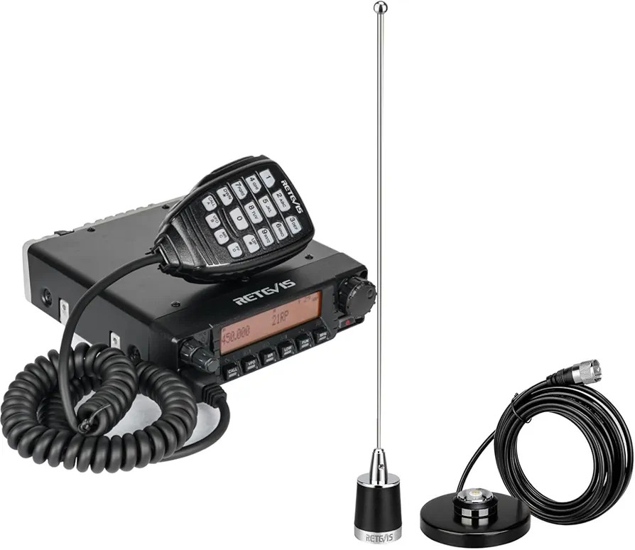 Retevis RA87 GMRS Mobile Radio, 40W GMRS Two Way Radio with MR200 Antenna, 8 Repeater Channels Base Station, Dual Watch, GMRS Communication Kit for RV