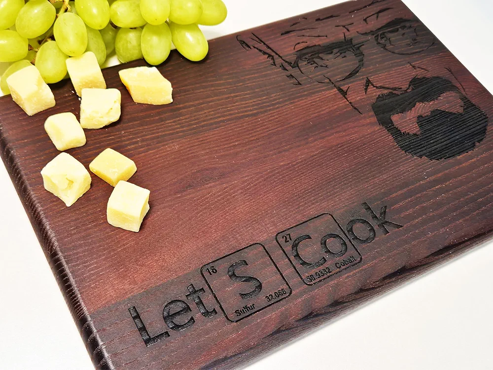 Algis Crafts | LET'S COOK - Cutting Board | 12x8" Dark ash Wood Cutting Board | Wedding, Anniversary, Housewarming Gift, First Home Gift | Handmade Birthday Gift | Laser Engraved Chopping Board
