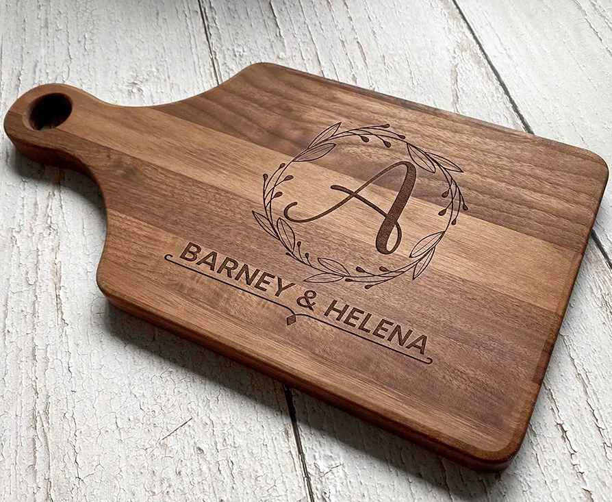 Personalized Mr & Mrs Cutting Board Wedding Gifts for Couple Custom Paddle Cutting Board Housewarming Gifts