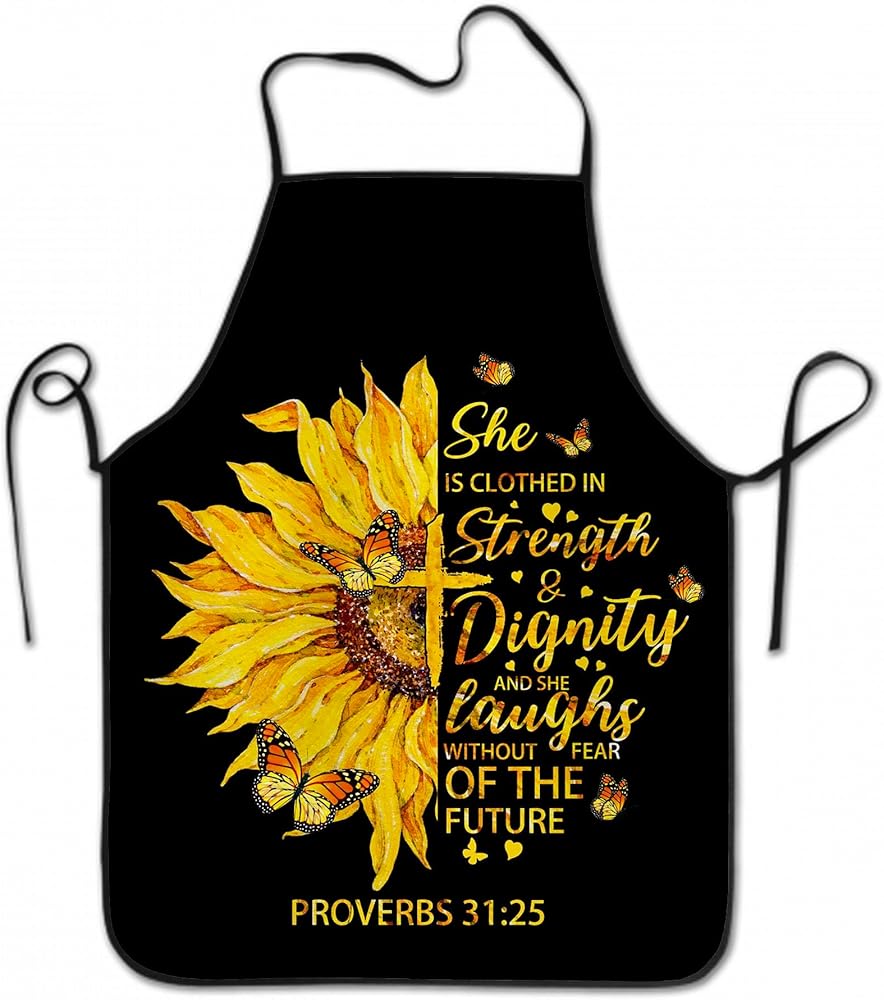 Christian Aprons with Scripture With God All Things Are Possible Religious Gifts for Women Mom Grandma Christmas Birthday