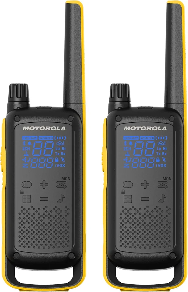 Motorola Solutions Talkabout T475 Extreme Two-Way Radio Black W/Yellow Rechargeable Two Pack