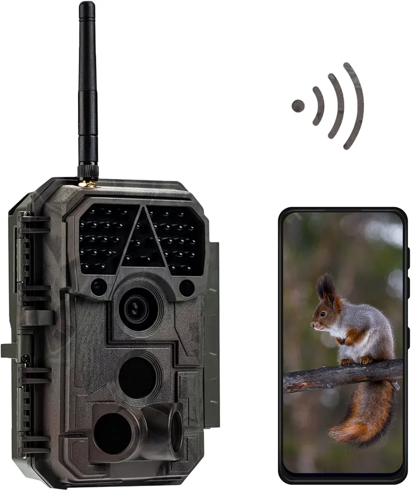 WiFi Trail Camera P100, Bluetooth, 32MP 1296p, Fast 0.1s Trigger Speed, Game Cameras with 100ft Night Vision, Motion Activated, Waterproof