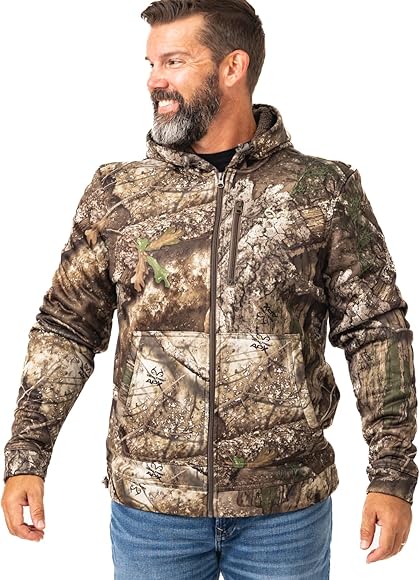 Realtree Men's Camo Midweight Hunting Performance and Sherpa Hoodies Pullover