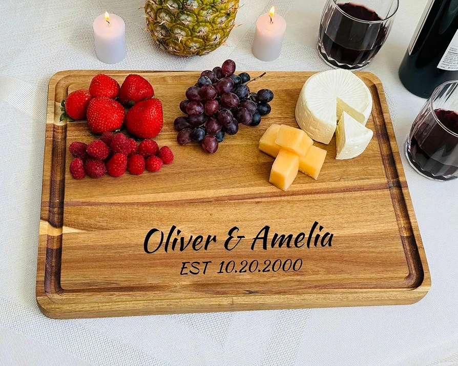 Personalized Charcuterie Cutting Board, Best Gift for Wedding, Acacia Cutting Board, Charcuterie Board, Engraved Cutting Board Personalized Gift, Custom Wooden Gift