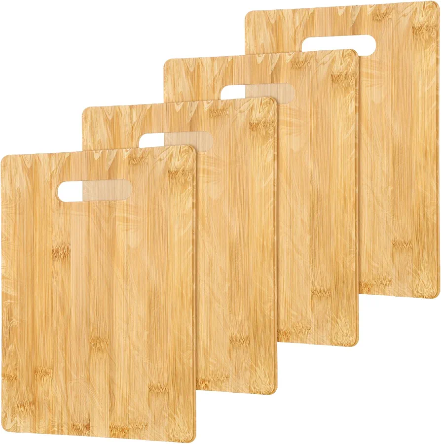 18 Pack Bulk Cutting Board Plain Large Cutting Board Set Chopping Board with Handles Blanks Laser Engraving Cutting Board for Customized, Personalized Engraving Gifts (6''x9'',Bamboo)
