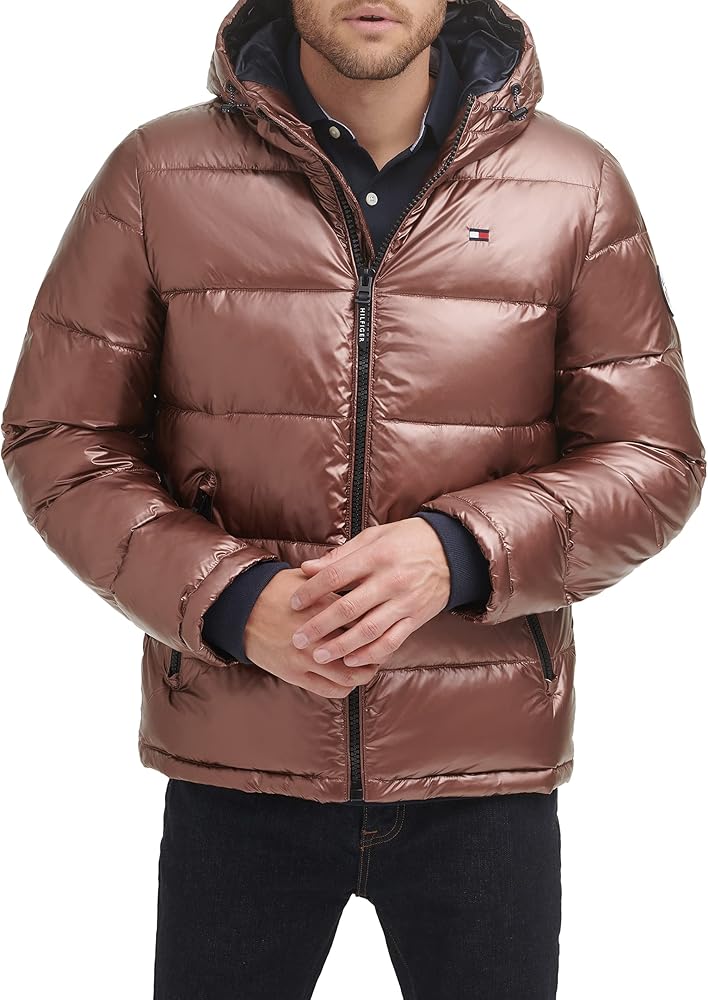 Tommy Hilfiger Mens Hooded Puffer Jacket (Standard and Big & Tall)