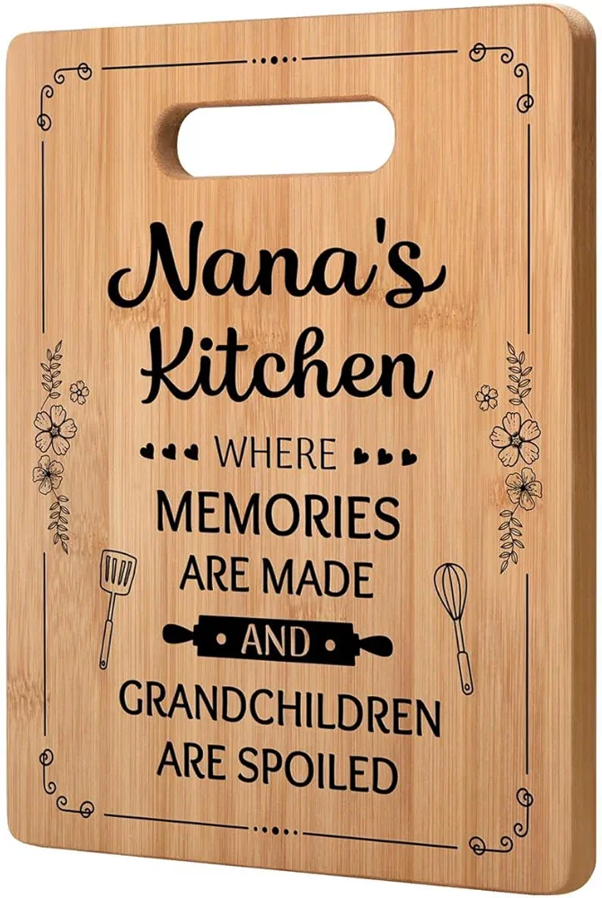 Nana Gifts, Nana Christmas Gifts - Unique Nana's Kitchen Cutting Board, Best Nana Gift Ideas, Gifts for Nana from Grandkids, Mothers Day Gifts for Nana Grandmother