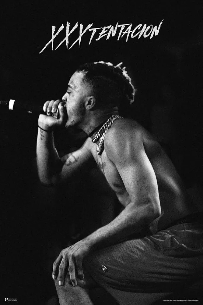 XXXtentacion Poster Stage BW XXXtentacion Merch Bad Vibes Forever XXX 17 Album Art Skins Trap Music Aesthetic XXXtenations Merch XXtentacion Tapestry Rapper Cool Wall Art Print Poster 12x18