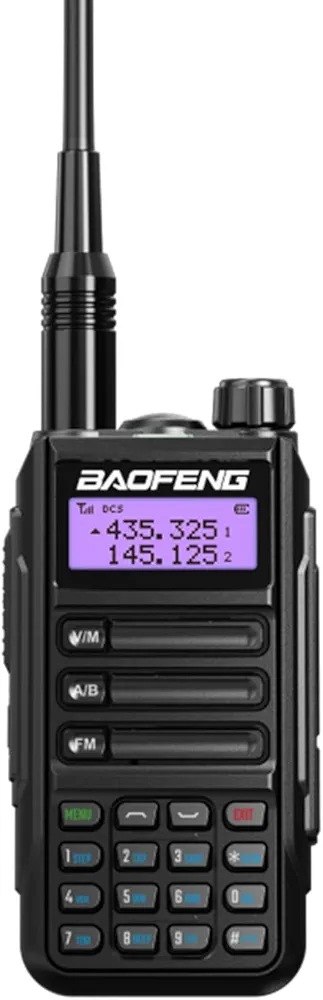BAOFENG UV-16R Two Way Radio Ham Radio IP68 Waterproof Dual Band Handheld Long Range Walkie Talkie for Outdoor Water Sports Hunting, Send USB Type-C Charging Cable Black