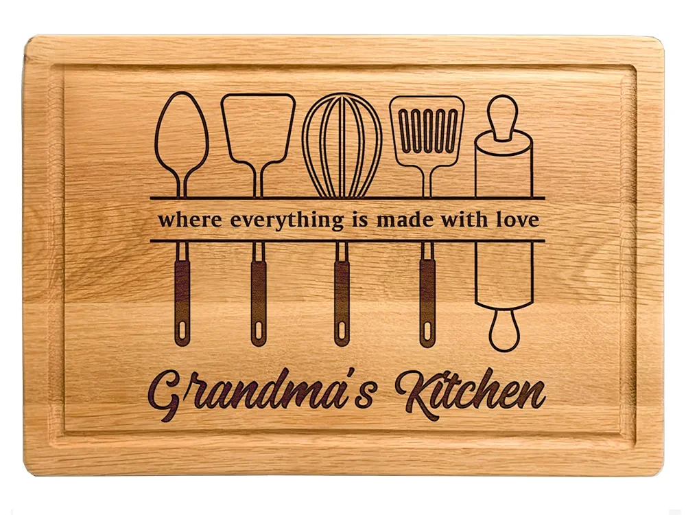 Mom Christmas Gifts, Personalized Cutting Board for Mom, Grandma, Custom Engraved Kitchen Gift, Customized Mom and Grandma Gift from Daughter Son, Kitchen Sign with Stand, Kitchen Decor Gift for Women