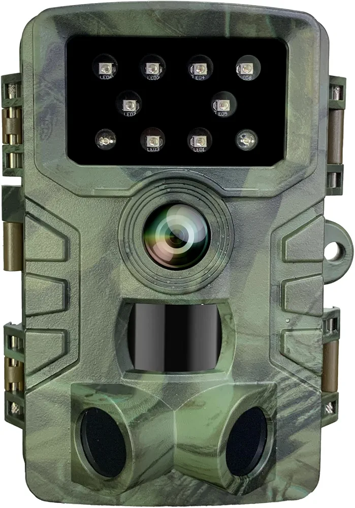 Trail Camera,4K 48MP 1080P Game Camera with Night Vision Motion Activated, 120°Wide-Angle Motion Latest Sensor， 0.2s Trigger Speed and Time Lapse (Green)