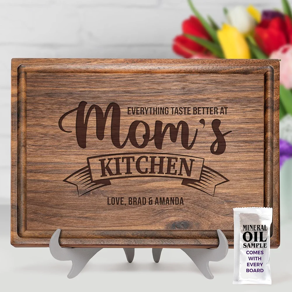 Straga Personalized Cutting Boards | Handmade Wood Engraved Charcuterie | Custom Mother's Day Gift for Mommy, Wife, Grandma, Best Mom, Mom's Kitchen