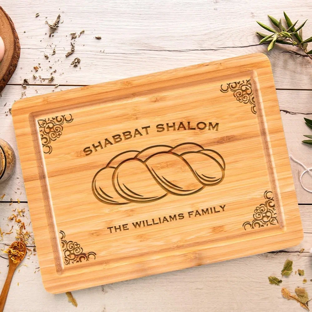 Custom Engraved Shabbat Shalom Cutting Board,Personalized Family Name,Personalized Gifts,Customizable Cutting Board,Engraved Gifts,Decorative Cutting Boards