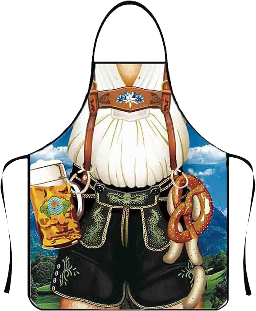 Lederhosen Apron Funny Apron Oktoberfest Bavarian Kitchen Cooking Apron for Man