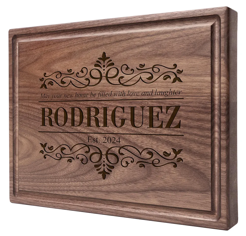 Personalized Cutting Board, Custom Wedding, Anniversary or Housewarming Gift Idea, Wood Engraved Charcuterie, for Friends and Family 034