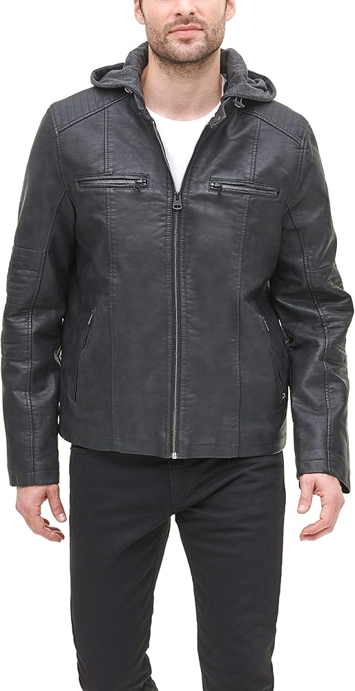 Levi's mens Faux Leather Racer Jacket