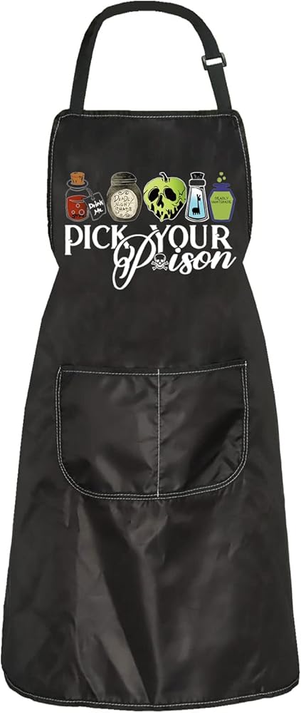 ZJXHPO Evil Queen Cooking Apron Pick Your Poison Apron For Cook Baker Chef Halloween Party Gift