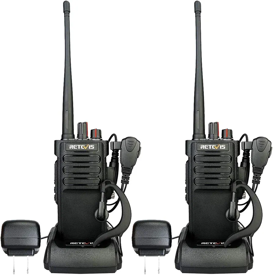Retevis RT29 Military Grade Walkie Talkies, Long Range 2 Way Radio with Earpiece, 700,000 sq. ft/50 Floor Range, Dust Protected and Splashproof (IP54 Rating), Heavy Duty Two Way Radio (2 Pack)