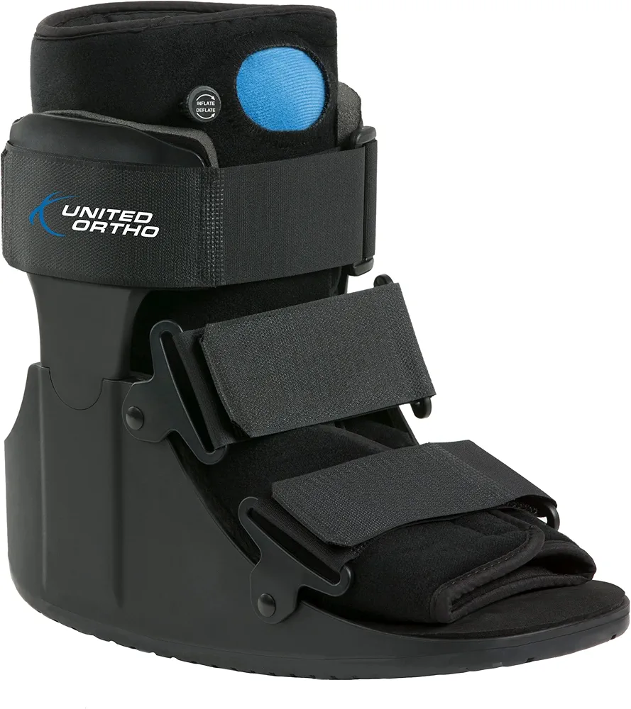 United Ortho USA14115 Short Air Cam Walker Fracture Boot, Medium, Black