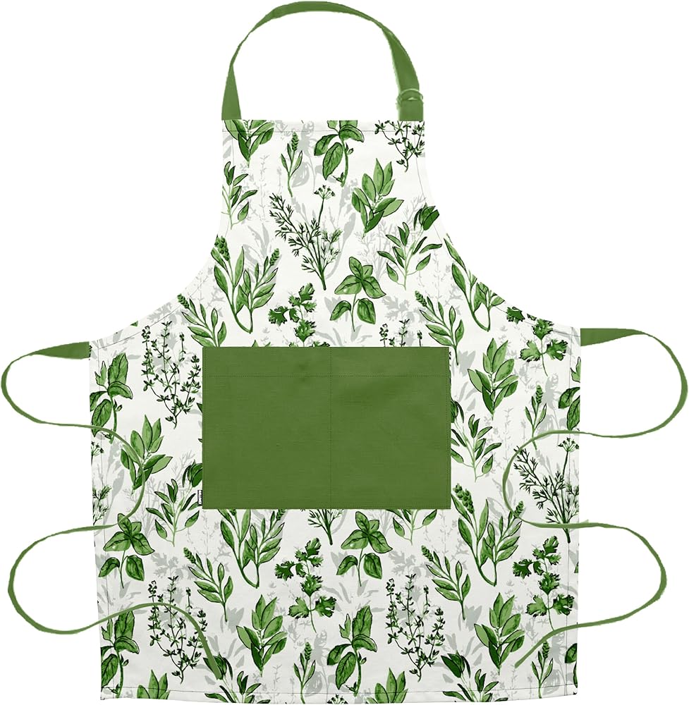 Cotton Kitchen Apron for Cooking- Mens and Womens Apron - Adjustable Neck Straps with Pockets | 27.5 x 33 Inch
