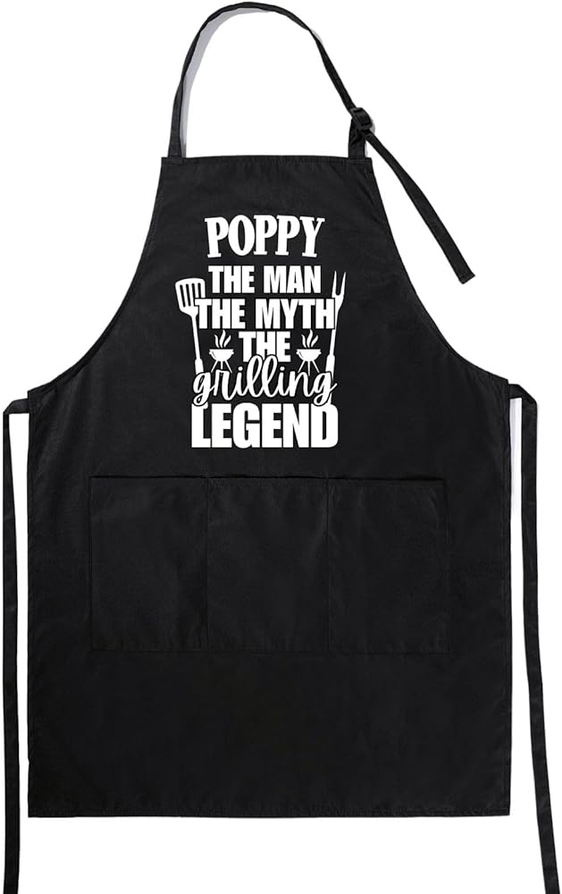 InnoBeta Poppy Gifts, Grandpa Apron with Pocket and Adjustable Neck Strap, Kitchen Cooking Cute Apron, Birthday, Christmas, Grandpa Kitchen Gift
