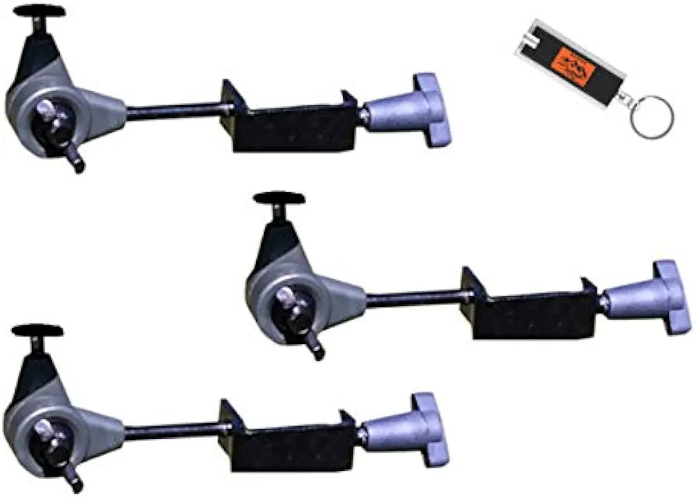 3 Pack HME Products T-Post Trail Camera Holder – 3 T-Post Mount Game Camera, Trail Camera Stand, Trail Camera Accessories with Included LED Keychain Light