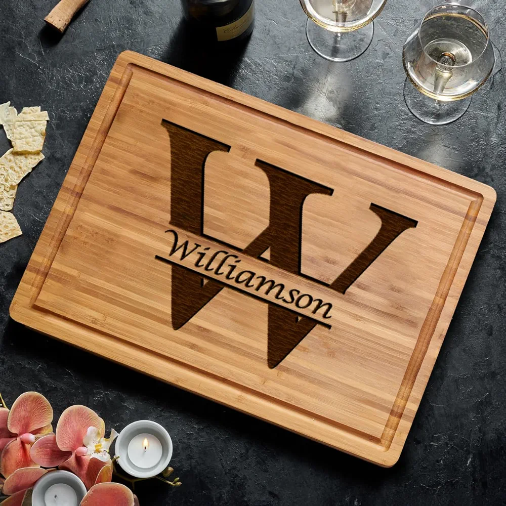 Personalized Cutting Board, Custom Wooden Gift, Last Name Monogram Wedding Gifts, Customized Name Cutting Board Engraved, Personalized Decorative Cutting Board