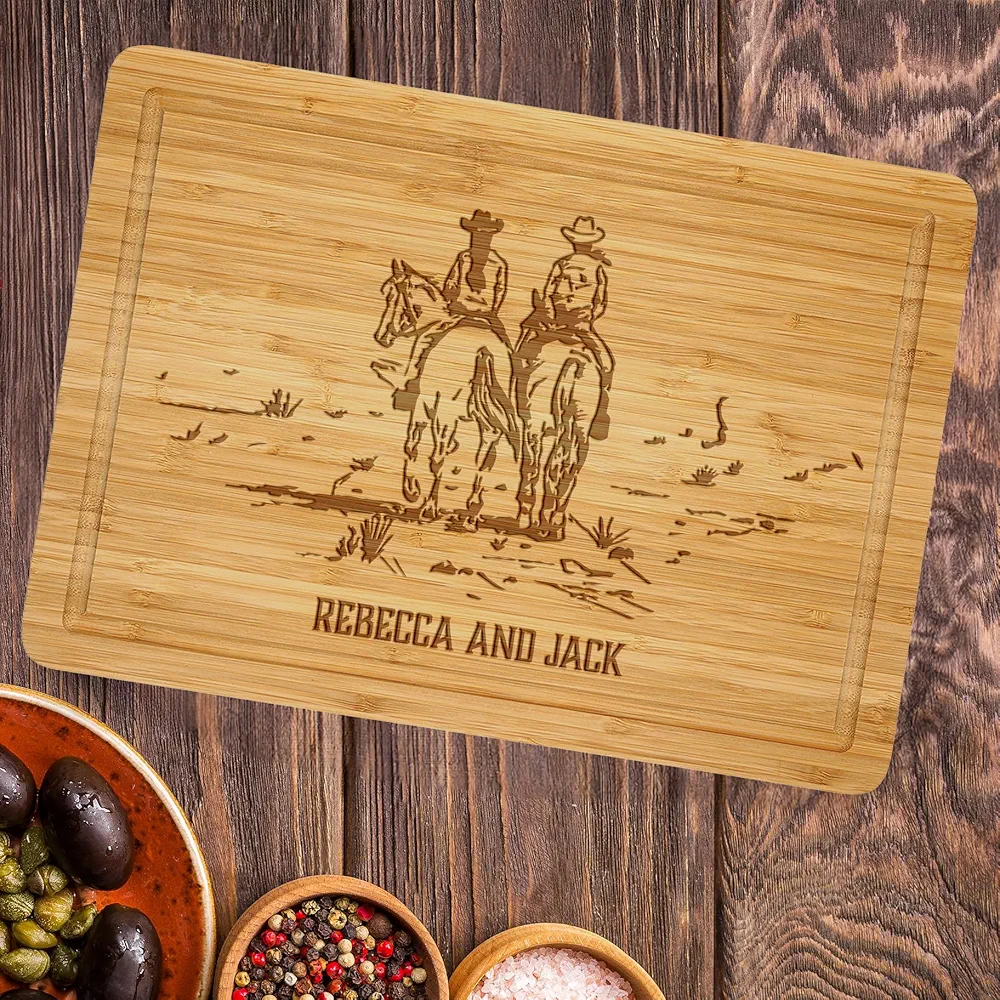 Personalized Cowboy Cutting Board, Cowboy and Cowgirl Charcuterie Boards, Western Valentines Chopping Blocks, Cowboys Kitchen Stuff, Customized Horse Cutting Board, Cowgirls Kitchen