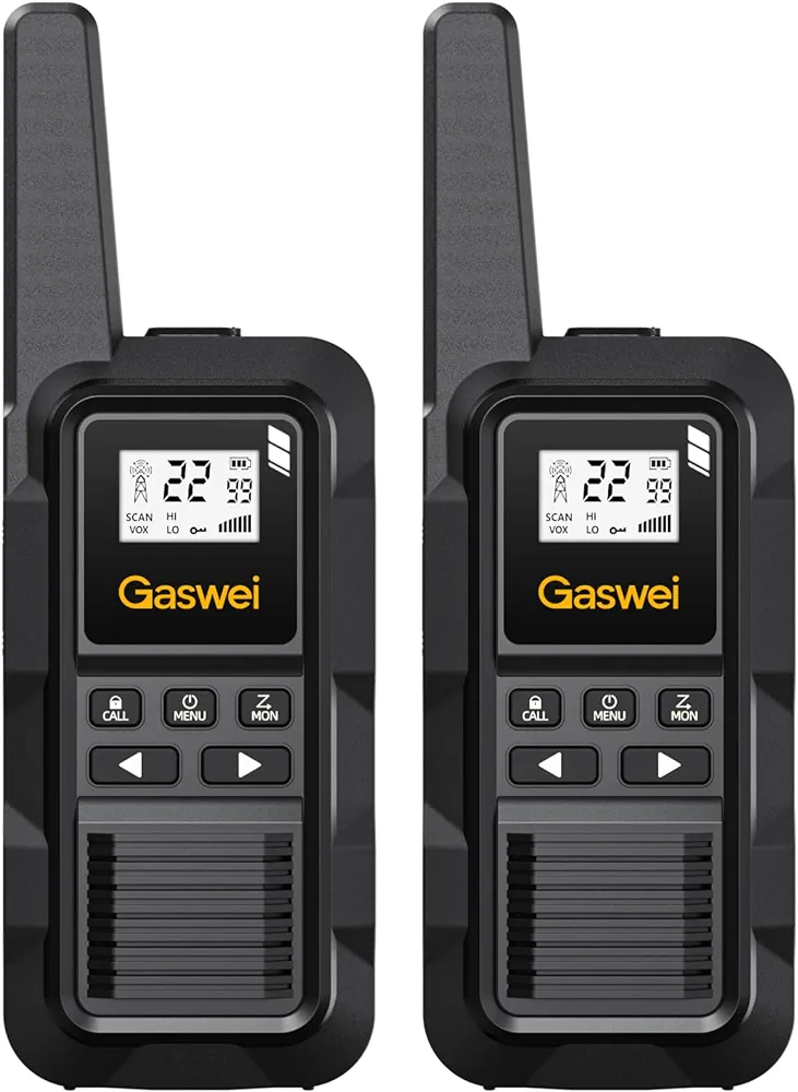 G2pro Heavy Duty Walkie Talkies 2 Watt- Waterproof, Shock Resistant, Long Range & Rechargeable Two-Way Radio with VOX Long Range for Job Site 2 Pack (Black)
