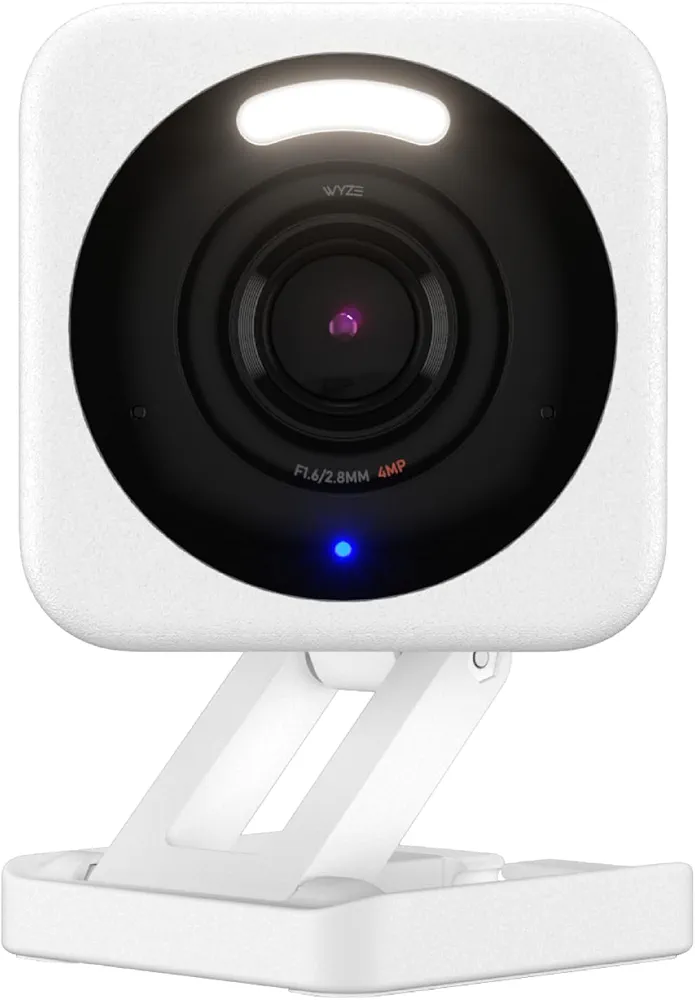 WYZE Cam v4, 2.5K HD WiFi Smart Home Security Camera, Indoor/Outdoor, Pet/Baby Monitor, Motion Activated Spotlight/Siren, Color Night Vision, 2-Way Audio, Works with Alexa & Google, Wired, White