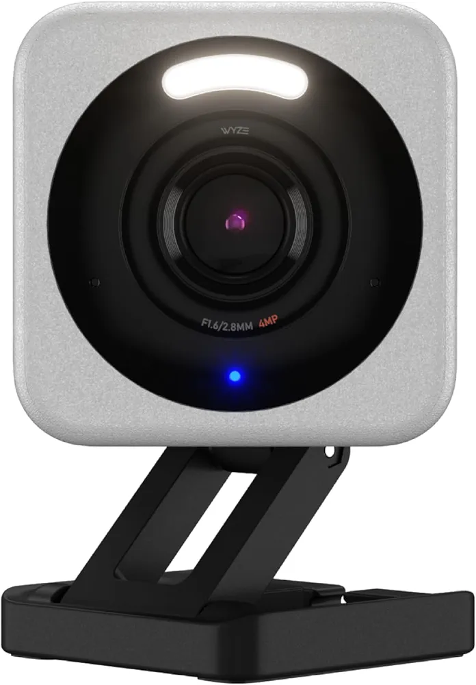WYZE Cam v4, 2.5K HD WiFi Smart Home Security Camera, Indoor/Outdoor, Pet/Baby Monitor, Motion Activated Spotlight/Siren, Color Night Vision, 2-Way Audio, Works with Alexa & Google, Wired, Grey