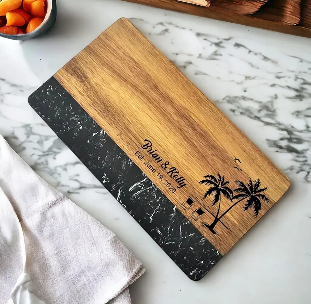 Personalized Marble Wood Cutting Board - Custom Cutting Boards For Couples - Wedding Gift - Housewarming Gift - Charcuterie Board - Gift for Home Bridal Shower Gift - Kitchen Gift for Mothers