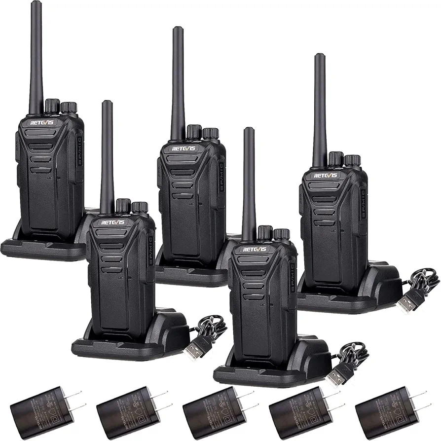 Retevis RT27 Walkie Talkies for Adults Long Range,2 Way Radio Rechargeable,VOX HandsFree,Heavy Duty,Portable FRS Two-way Radios for Commercial Retail Restaurant School(5 Pack)
