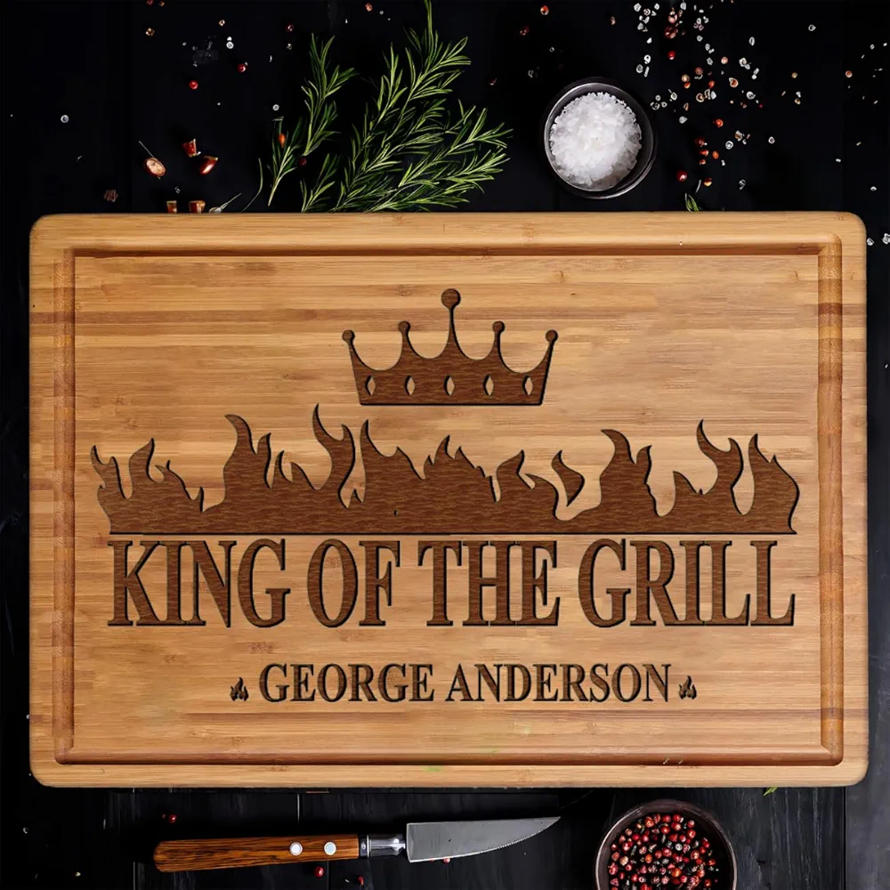 Personalized Grilling Gifts for Men - Custom Cutting Board BBQ Grilling Gifts for Him, Dad, Father in Law | Perfect Men's Christmas Gifts 2024