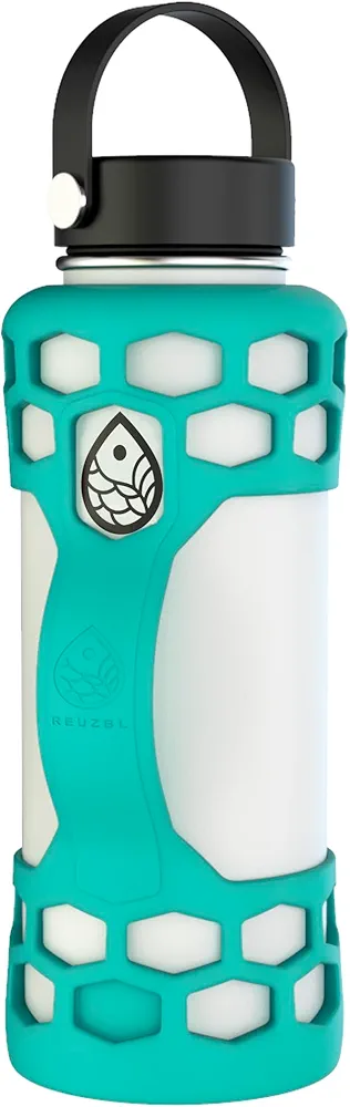 REUZBL Bottle Bumper Silicone Boot Sleeve Protector with Handle for Owala 40oz, Hydro Flask 40oz, 32oz, 24oz, 21oz, and Similar Stainless Steel Water Bottles Accessories