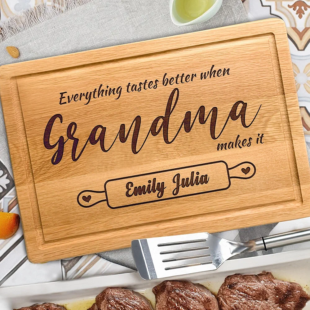 Personalized Cutting Board For Mom, Nana, Mimi Gift, Christmas Gifts For Grandma, Birthday Gifts For Grandma, Kitchen Mama Gift, Mothers Day Gifts For Grandma