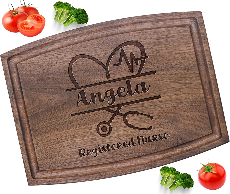 Gift for Nurse Personalized Cutting Board - Handmade Charcuterie Board for Her, Dentist, Dental, Medical, Doctor, Physician - Unique Present for Housewarming, Anniversary, Birthday, Mothers Day
