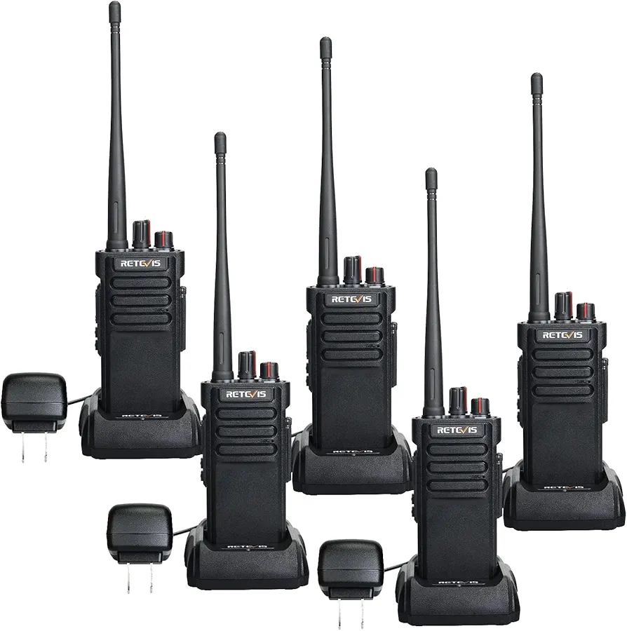 Retevis RT29 Walkie Talkies Long Range, Professional IP67 Waterproof 2 Way Radio, 700,000 sq. ft/50 Floor Range High Power Two Way Radios Set(5Pack)