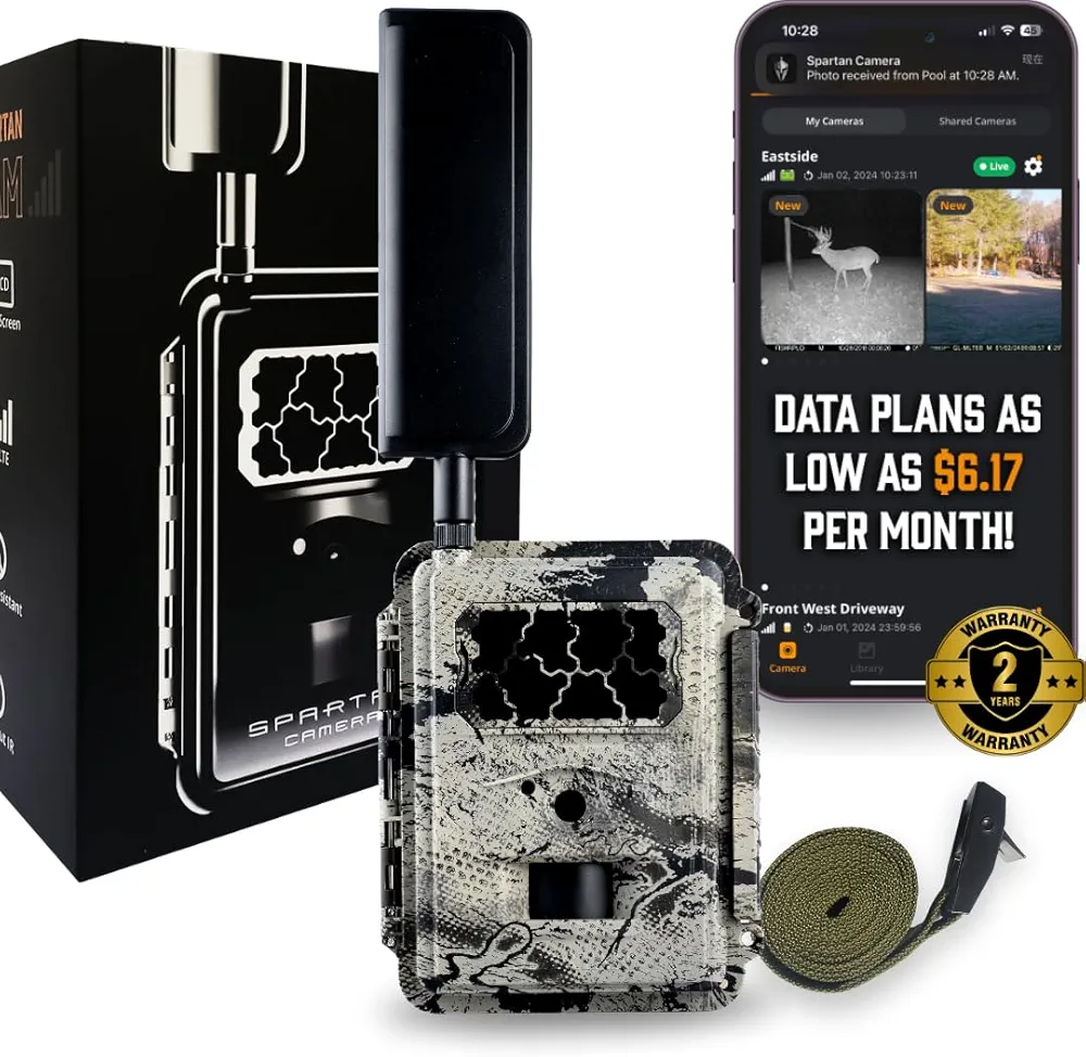Spartan Gocam 4G LTE Trail Camera, Spartan Multi-Carrier, Remotely Update Camera Settings, Fully Configurable via App, HD Video, HD Photo, Blackout Flash, Hunting, Security, Surveillance, Areus camo