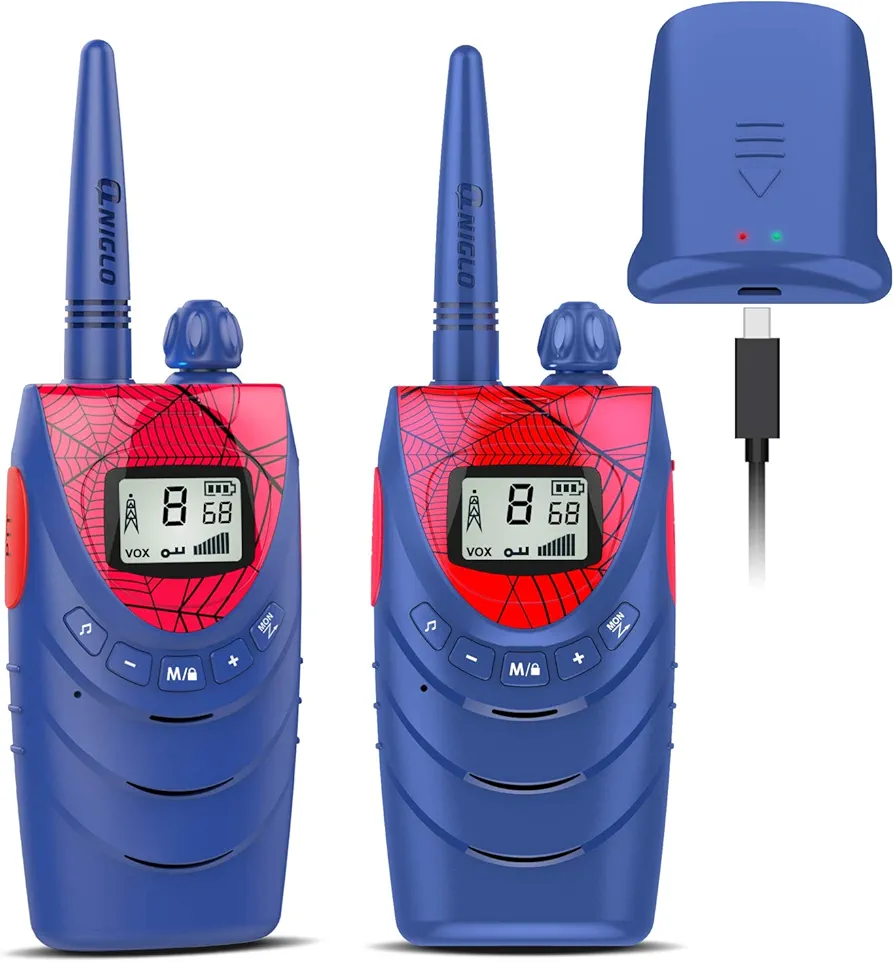 Rechargeable Walkie Talkies for Kids, 22 Channels FRS Walkie Talkies, Long Range Kids Walkie Talkies for Boys/Girls Toys Gifts,Outdoor Activities, Camping, Hiking - 2 Pack